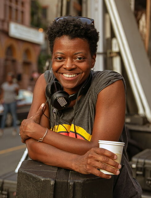 Huriyyah Muhammad directing on set